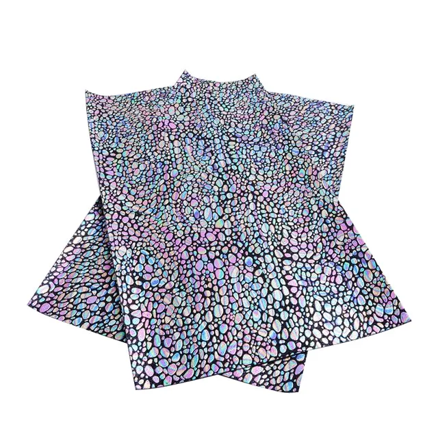⋅ Iridescent Pebbles ⋅ Multi-Colour on Black ⋅ Textured Faux Leather ⋅