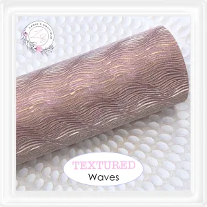 ⋅ Rose Gold Textured Waves ⋅ Embossed Vegan Faux Leather ⋅