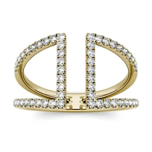 0.54 CTW DEW Geometric Moissanite Open Fashion Ring in 14K Yellow Gold