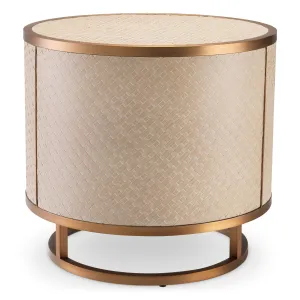 114779 - Side Table Napa Valley woven washed oak veneer