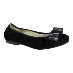 1691 - Black Velvet Flats for Girl/Teen/Women by London Kids