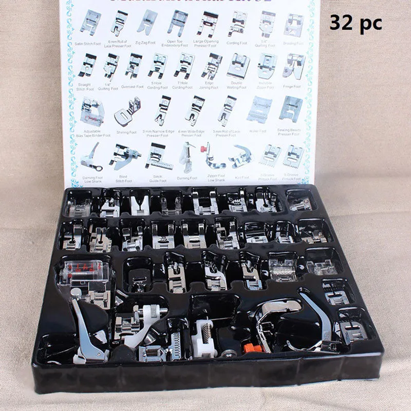 3/11/32/35/41/52/62pcs Mini Domestic Sewing Machine Braiding Blind Stitch Darning Presser Foot Feet Kit Set For Brother Singer