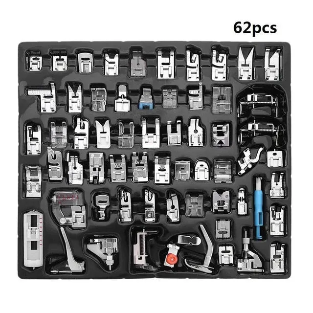 3/11/32/35/41/52/62pcs Mini Domestic Sewing Machine Braiding Blind Stitch Darning Presser Foot Feet Kit Set For Brother Singer
