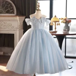 4-10 years old baby princess birthday party mesh elegant girls evening dress