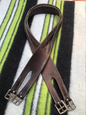 49” brown leather girth