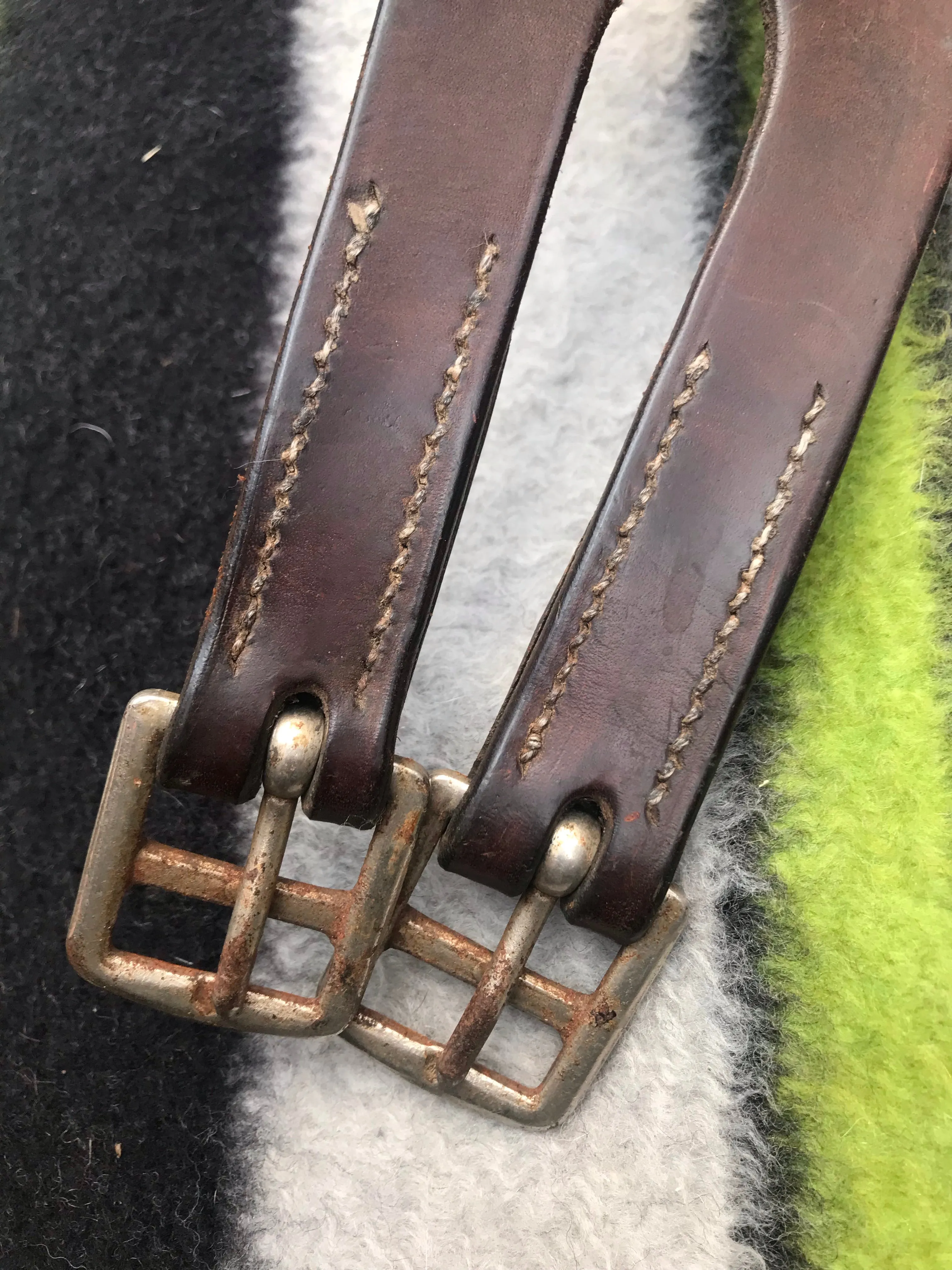 49” brown leather girth