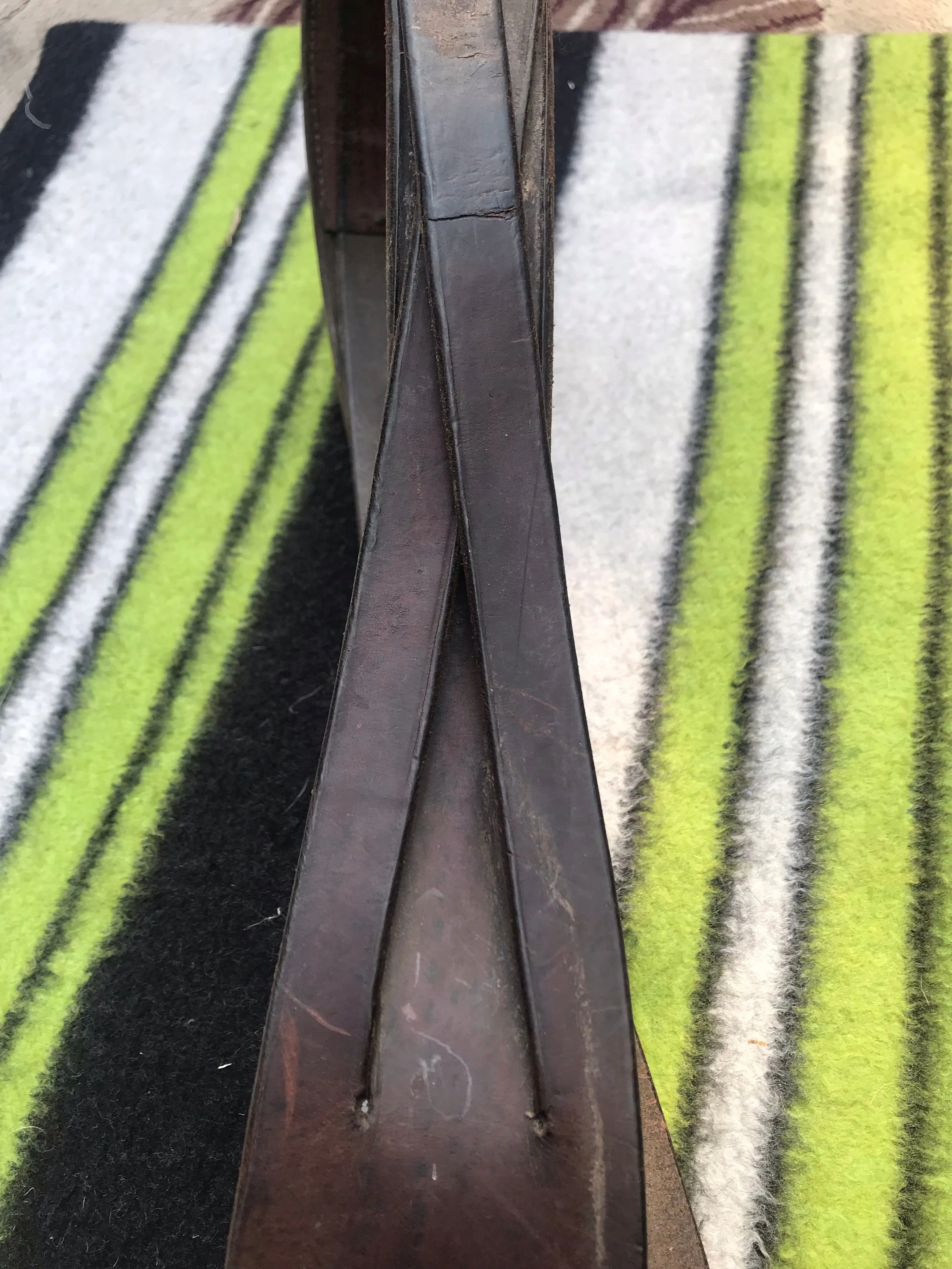 49” brown leather girth