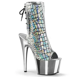 ADORE-1018HG  Silver Hologram Ostrich Pu/Silver Chrome