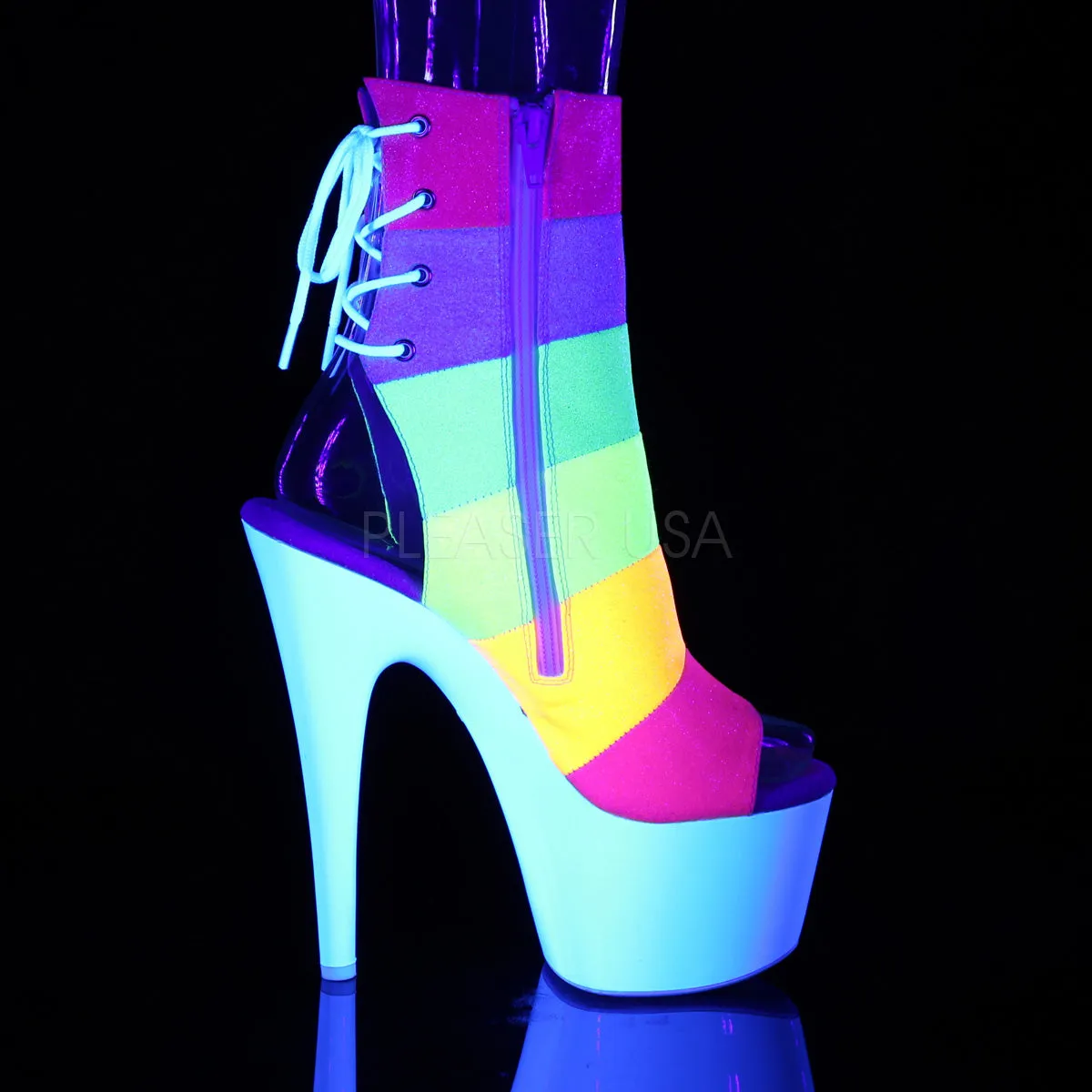 ADORE-1018RBG  Rainbow Multi Glitter/Neon White