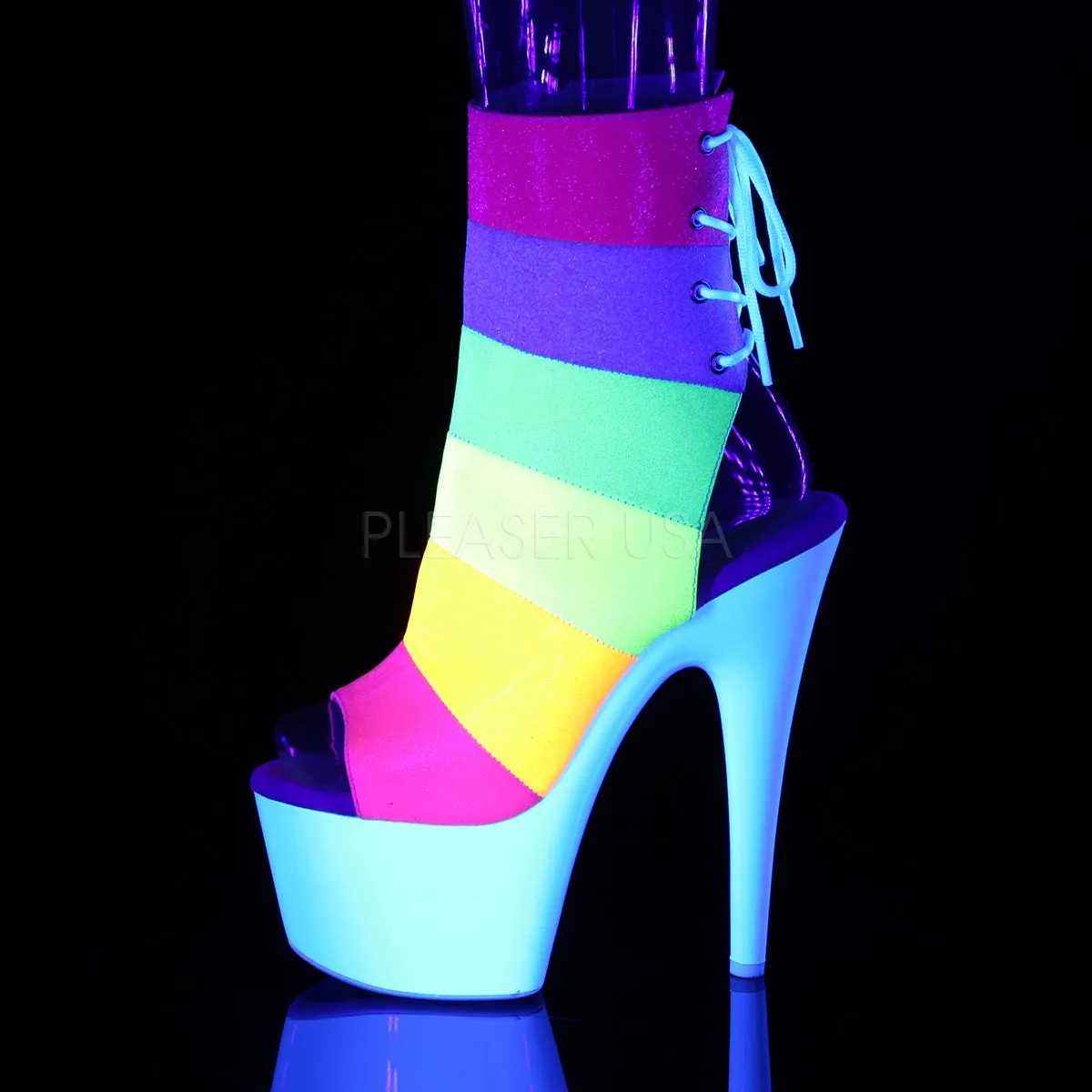 ADORE-1018RBG  Rainbow Multi Glitter/Neon White