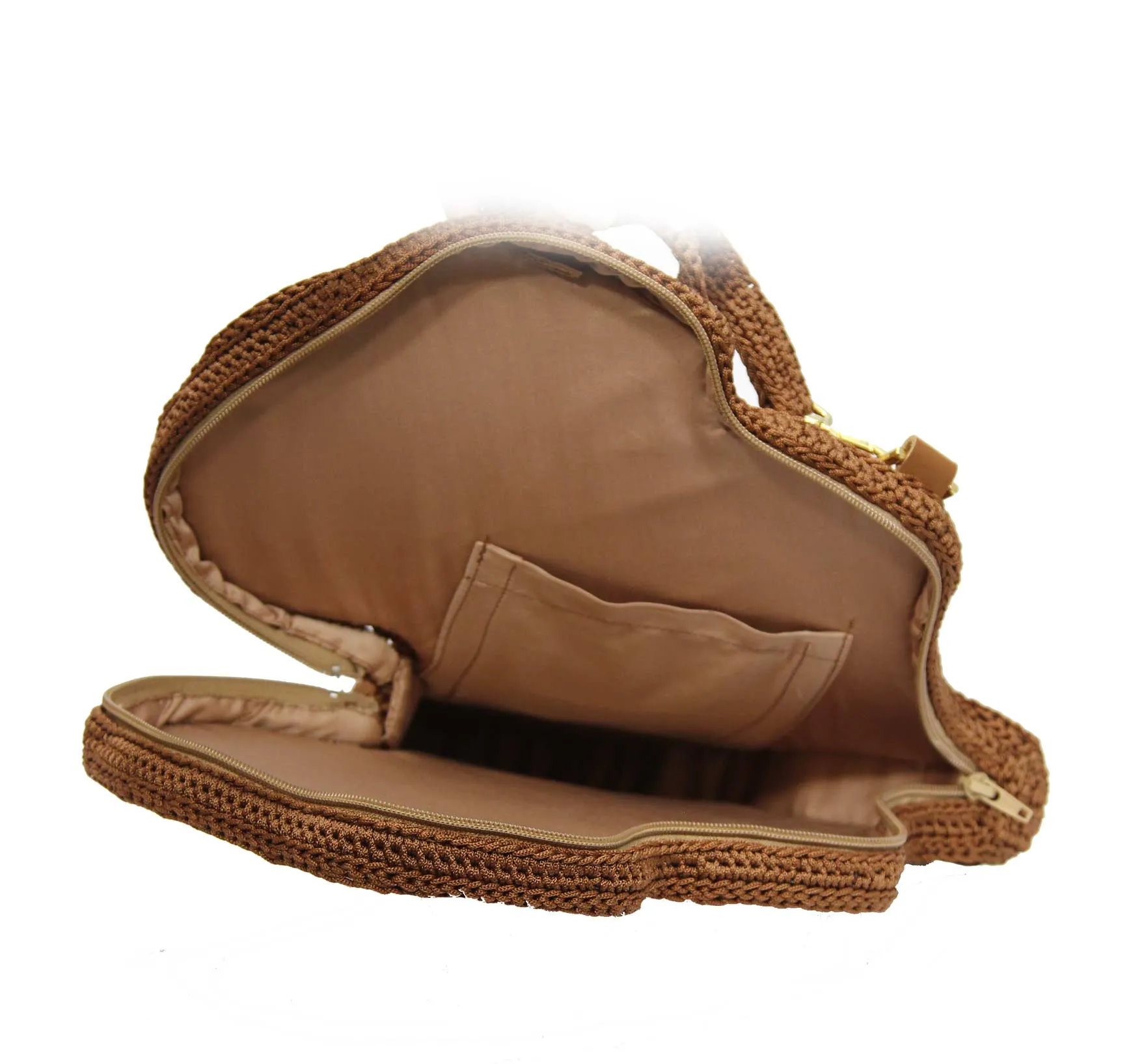 African Map Leather Shoulder Backpack Crochet Bag