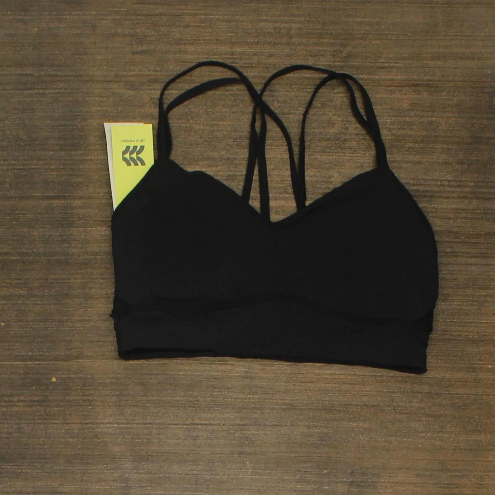 All in Motion Women's Low Support Strappy Longline Bra 66ZRL Black M