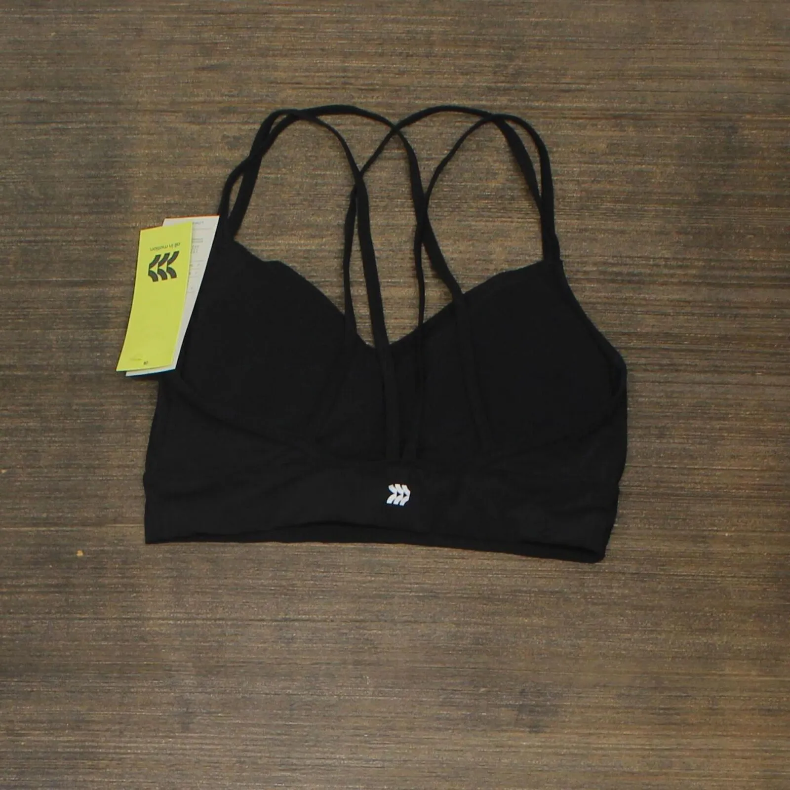 All in Motion Women's Low Support Strappy Longline Bra 66ZRL Black M