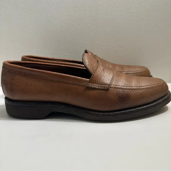 Allen Edmonds‎ Hamilton Men’s Size 10 B Boar Leather Slip On Loafer Shoes VIBRAM