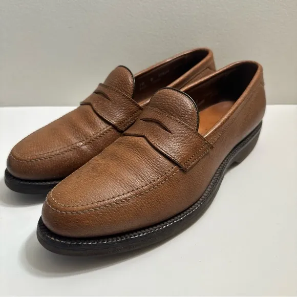 Allen Edmonds‎ Hamilton Men’s Size 10 B Boar Leather Slip On Loafer Shoes VIBRAM
