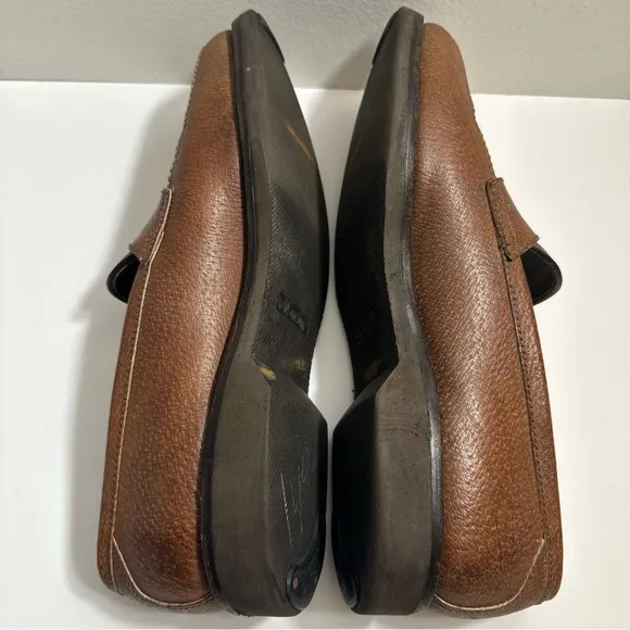Allen Edmonds‎ Hamilton Men’s Size 10 B Boar Leather Slip On Loafer Shoes VIBRAM