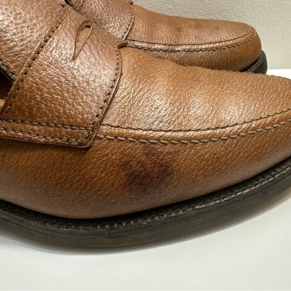 Allen Edmonds‎ Hamilton Men’s Size 10 B Boar Leather Slip On Loafer Shoes VIBRAM
