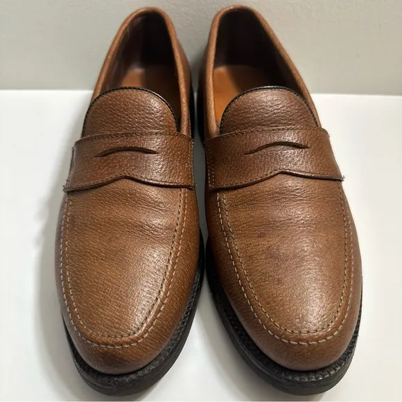 Allen Edmonds‎ Hamilton Men’s Size 10 B Boar Leather Slip On Loafer Shoes VIBRAM