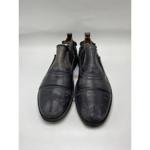 Bed Stu Shoes Men Size 10.5 Duomo Black Leather Slip On Cap Toe 4141