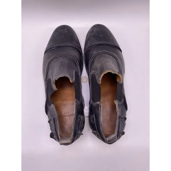 Bed Stu Shoes Men Size 10.5 Duomo Black Leather Slip On Cap Toe 4141