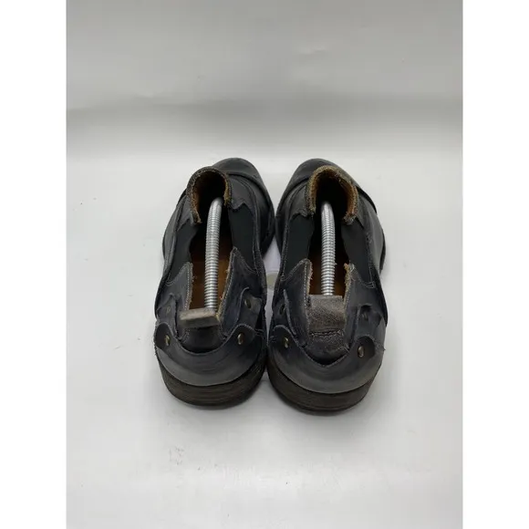 Bed Stu Shoes Men Size 10.5 Duomo Black Leather Slip On Cap Toe 4141