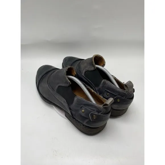 Bed Stu Shoes Men Size 10.5 Duomo Black Leather Slip On Cap Toe 4141