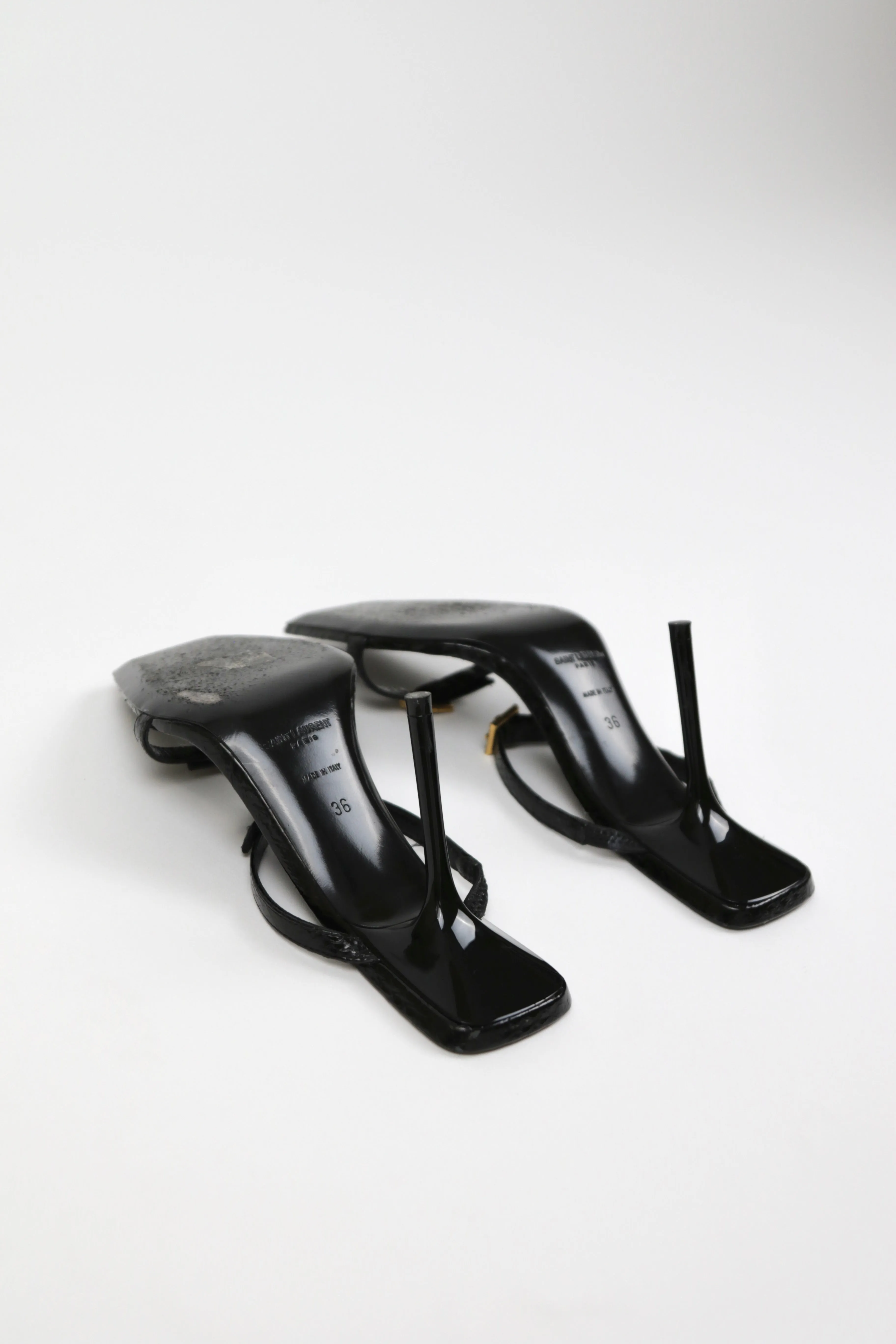 Black Buckle Sandal Mules