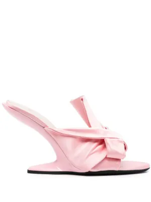 Bow Houdini satin mules