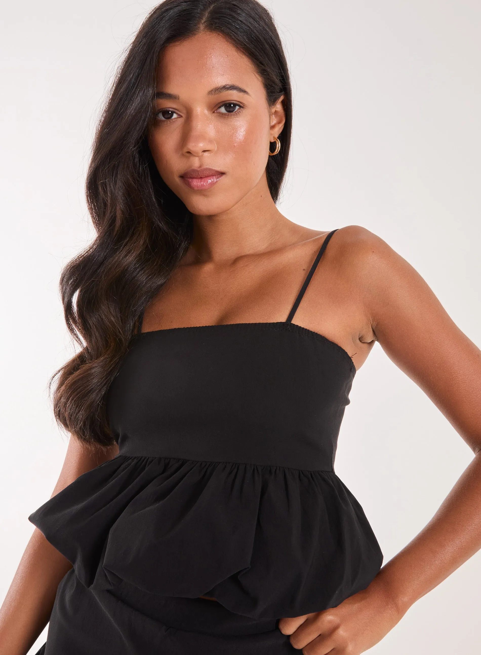Bubble Hem Strappy Top