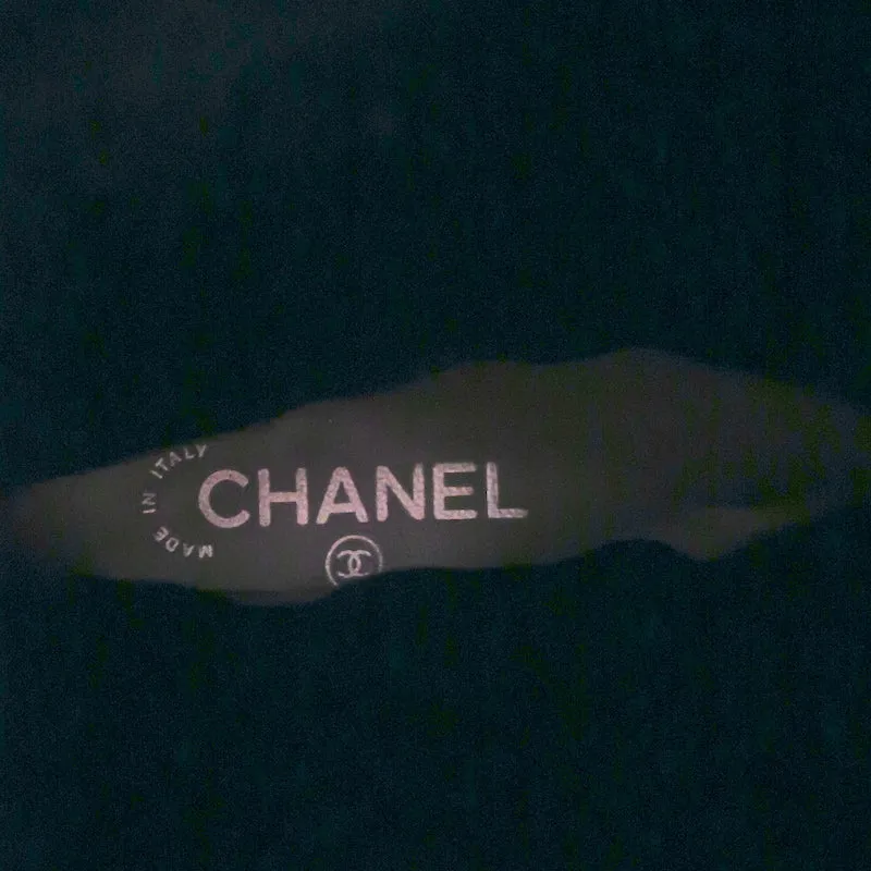 Chanel 14A CC Riding Boots Black Grained Leather Size 39
