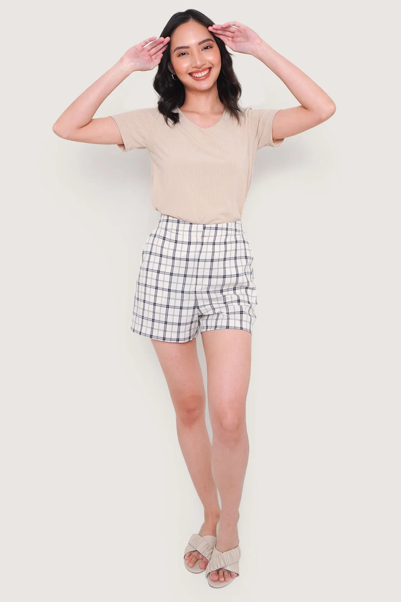 Checkered Pull Up Shorts