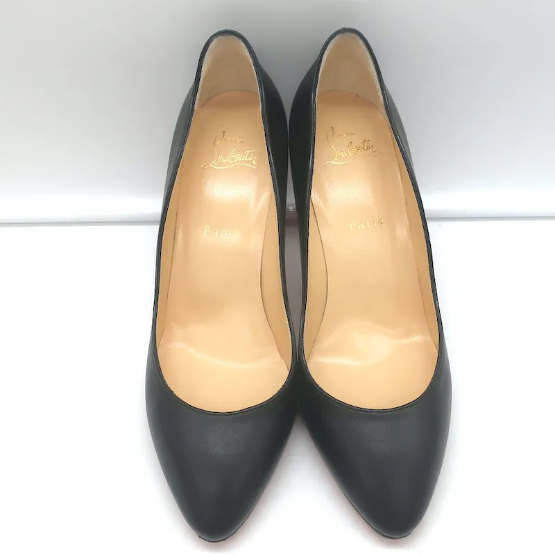 Christian Louboutin Agneska Scalloped Leather Pumps Black Size 39