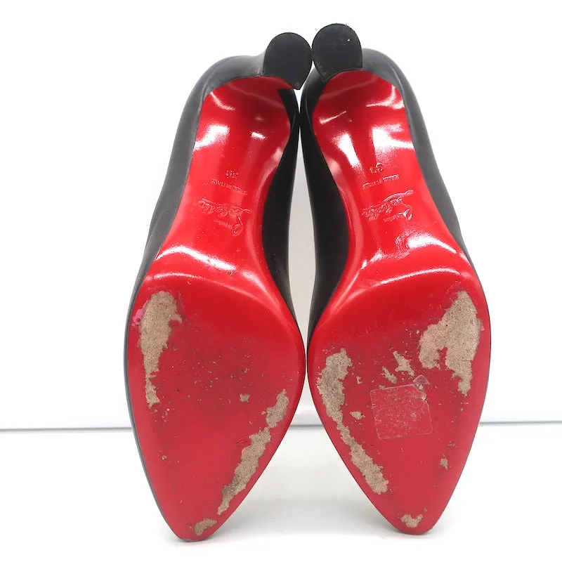 Christian Louboutin Agneska Scalloped Leather Pumps Black Size 39