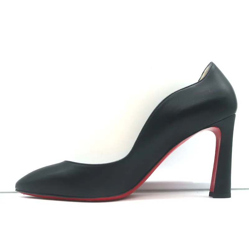 Christian Louboutin Agneska Scalloped Leather Pumps Black Size 39