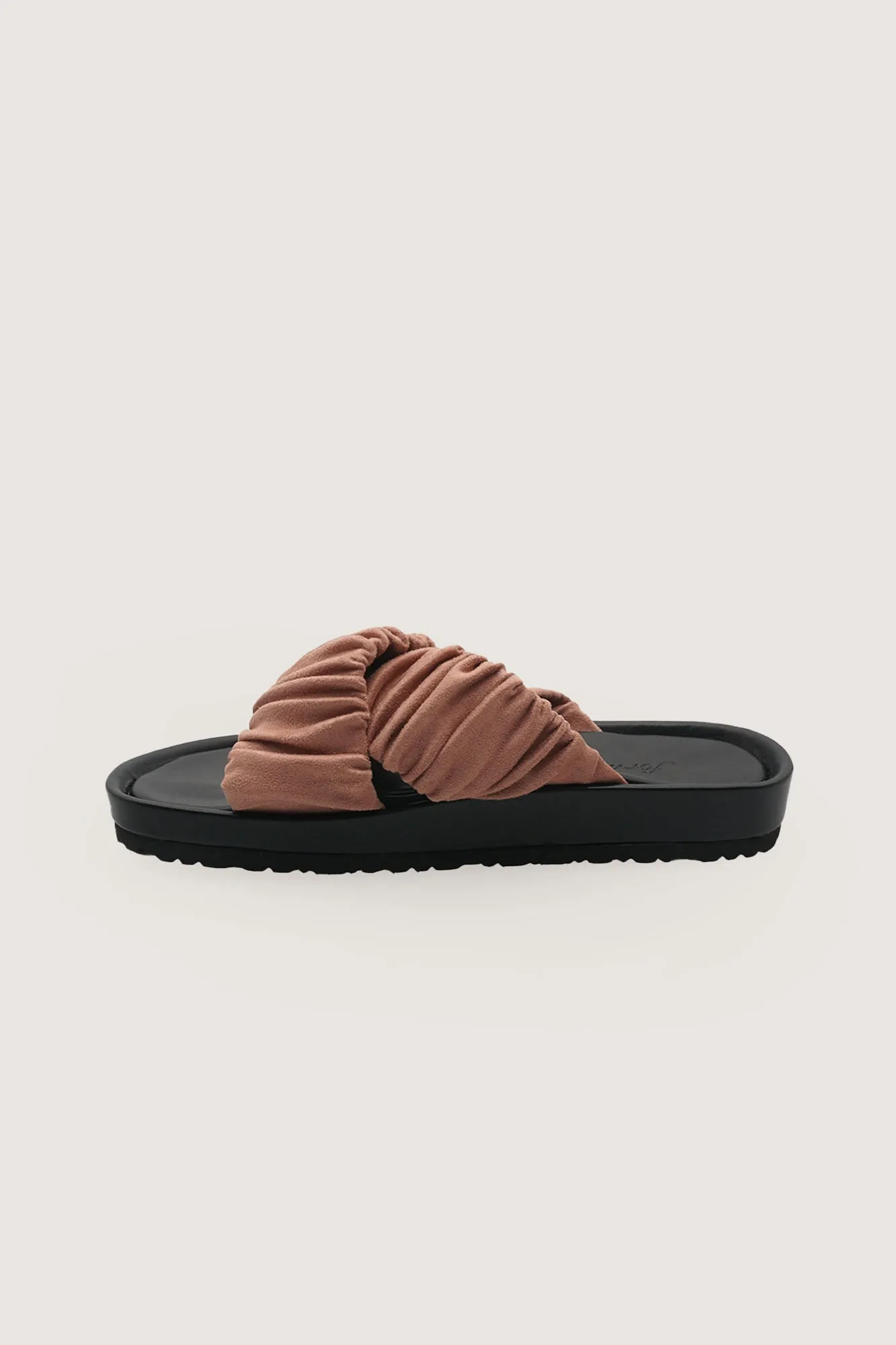 Criss Cross Ruched Sliders