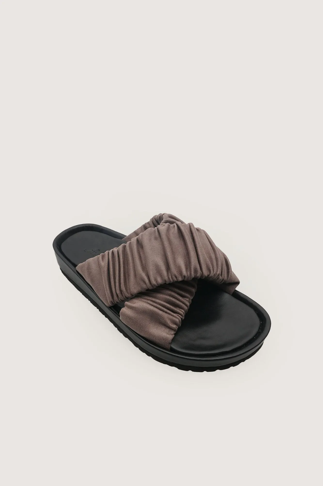 Criss Cross Ruched Sliders