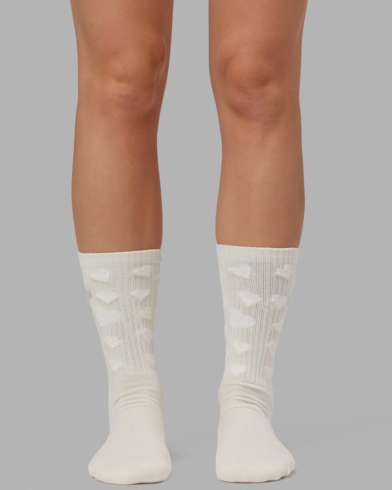 Cupid Crew Socks - Off White-White