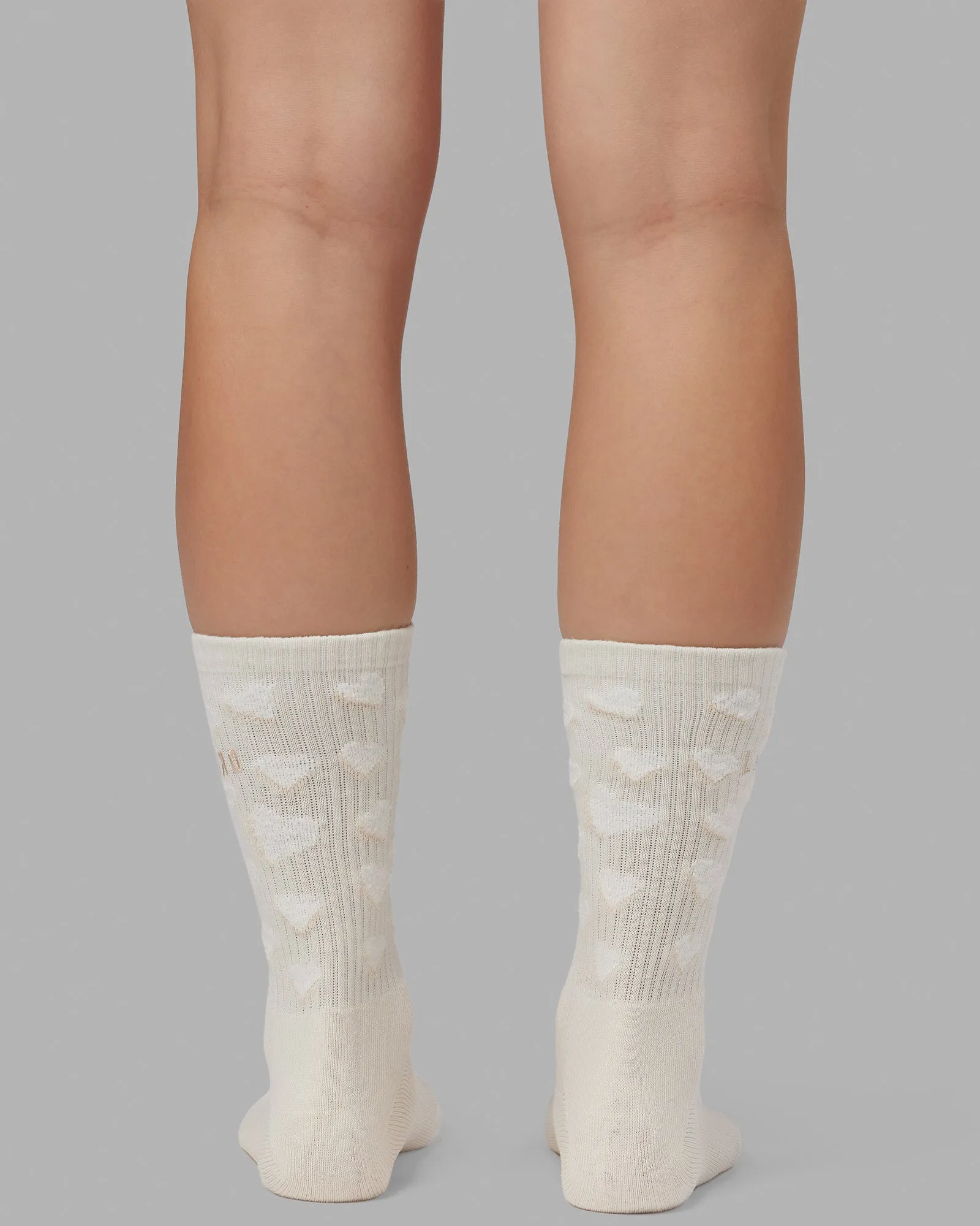 Cupid Crew Socks - Off White-White