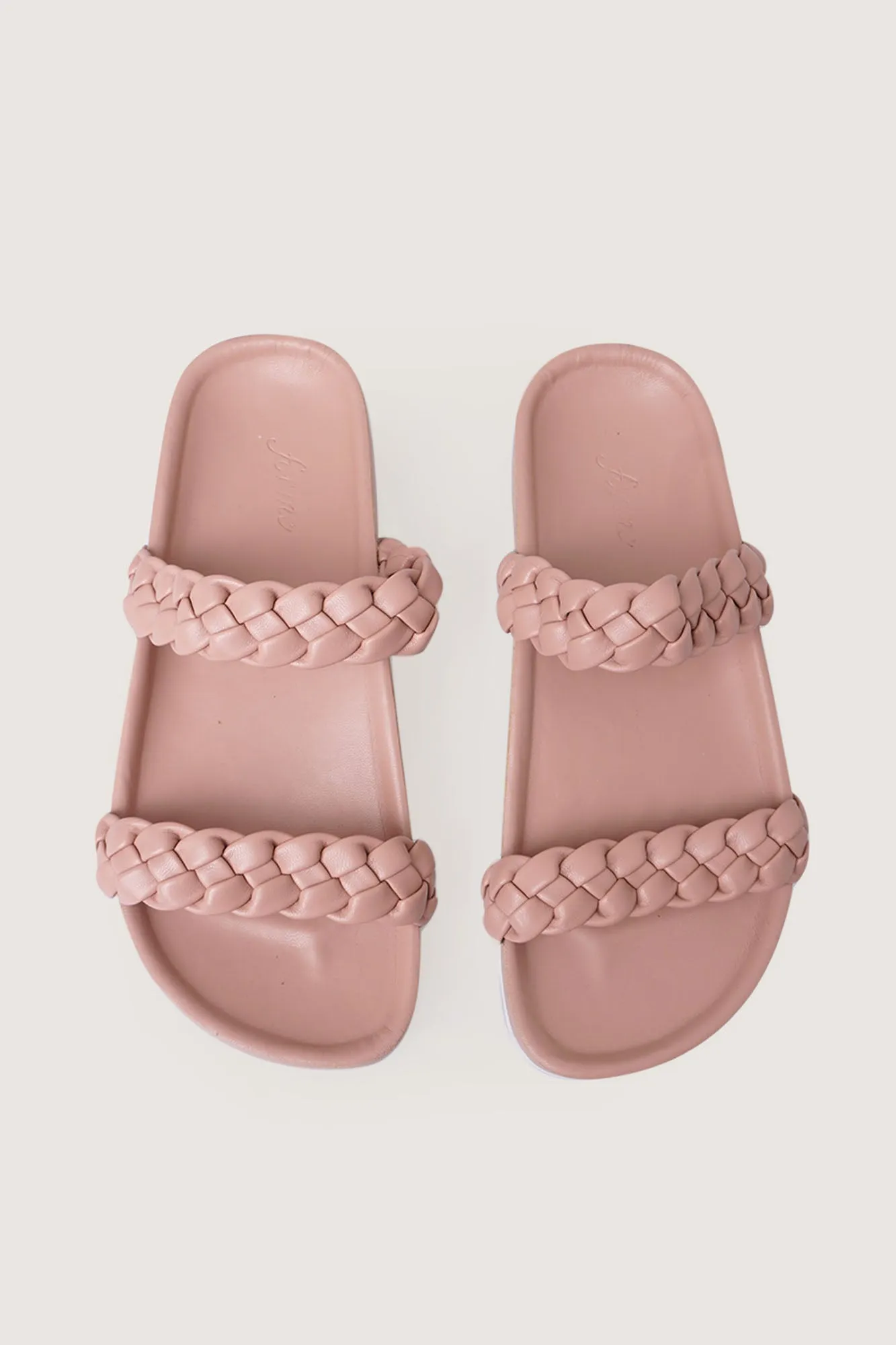 Double Strap Braided Sliders