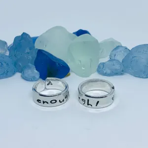 ENOUGH! Hand Stamped Ring | Pinky Promise | Self Worth Jewelry | Gun Safety | Stamped Metal Cuff Ring | No More | Fundraiser