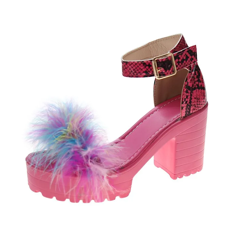 Fashion Plus Size Waterproof Platform High Heel Sandals Women