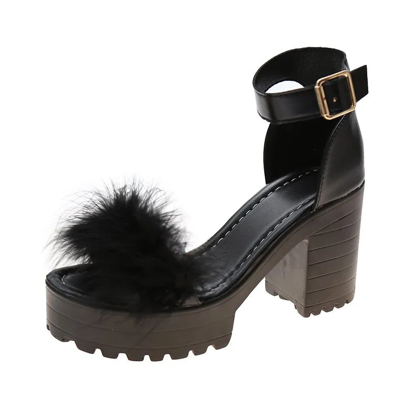 Fashion Plus Size Waterproof Platform High Heel Sandals Women