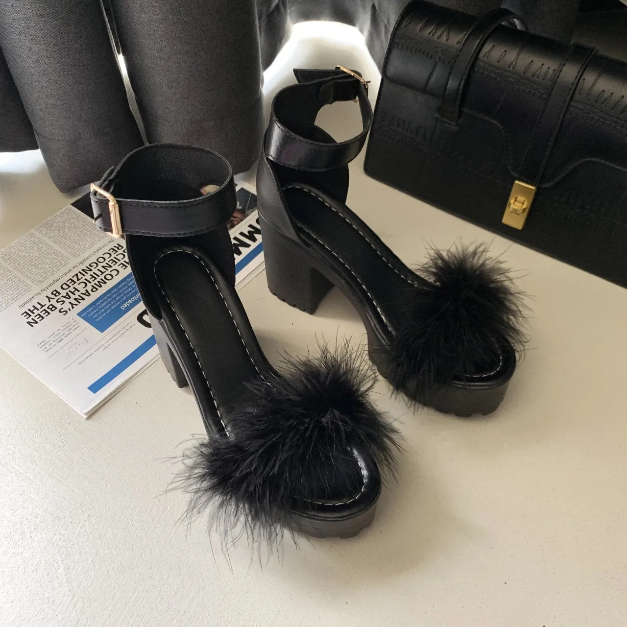 Fashion Plus Size Waterproof Platform High Heel Sandals Women