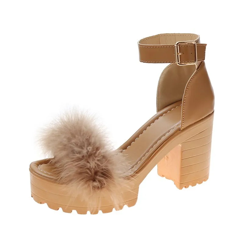 Fashion Plus Size Waterproof Platform High Heel Sandals Women