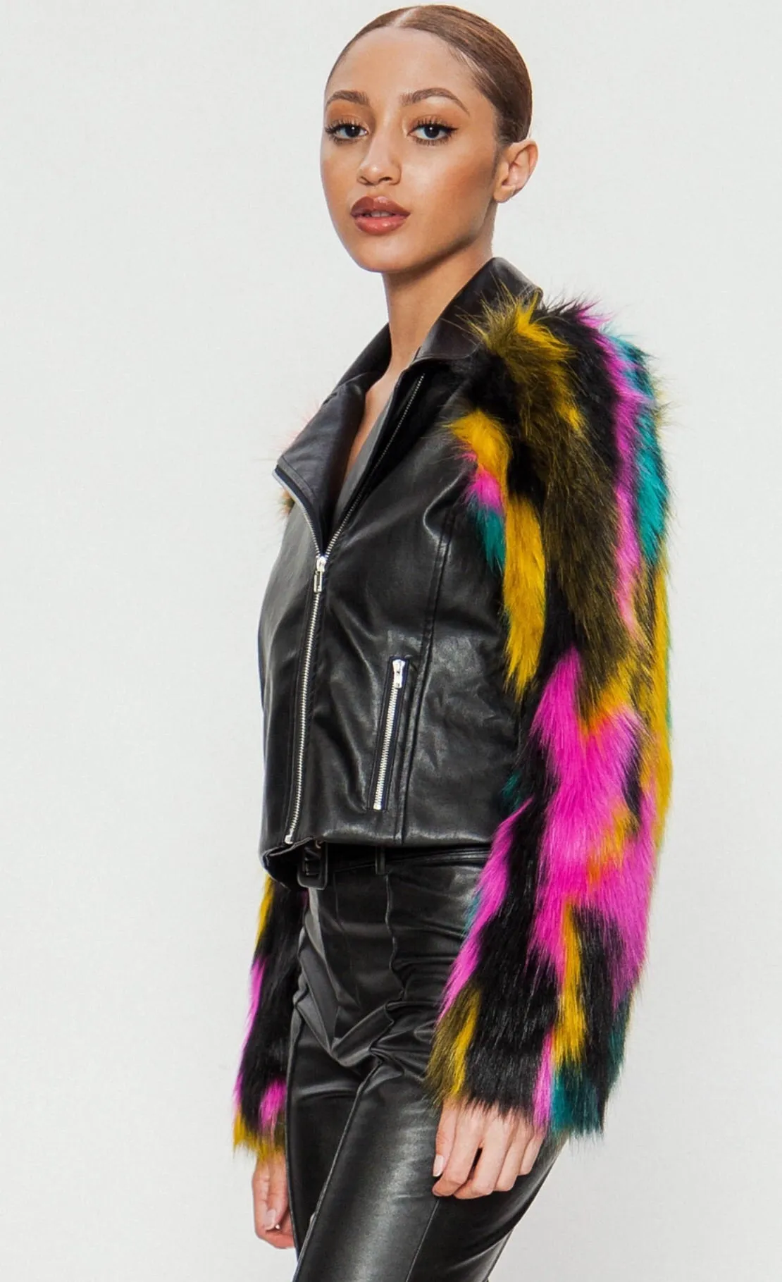 Faux Leather Moto Jacket