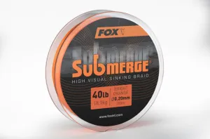 Fox Submerge bright orange sinking braid x 0.20mm 40lb/18.1kgs