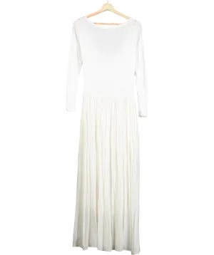 FRANKIE SHOP White Odette Gathered Skirt Maxi Dress UK S