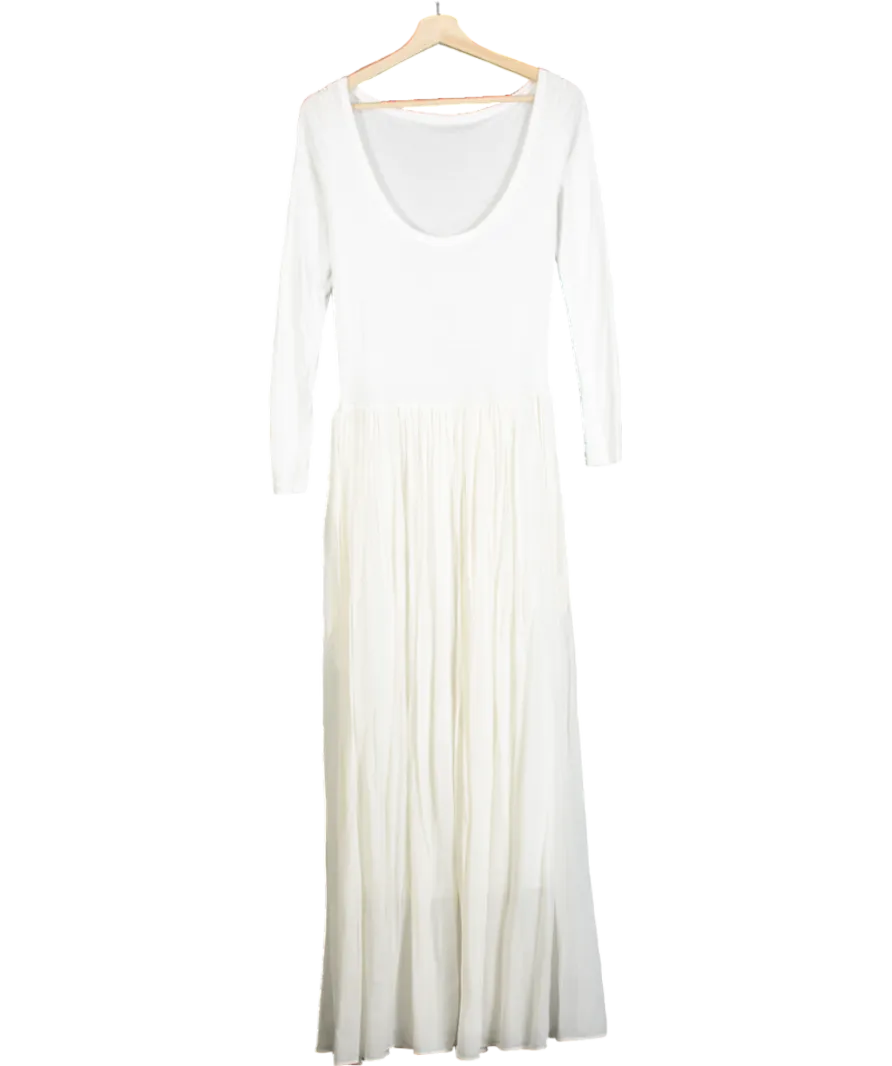 FRANKIE SHOP White Odette Gathered Skirt Maxi Dress UK S