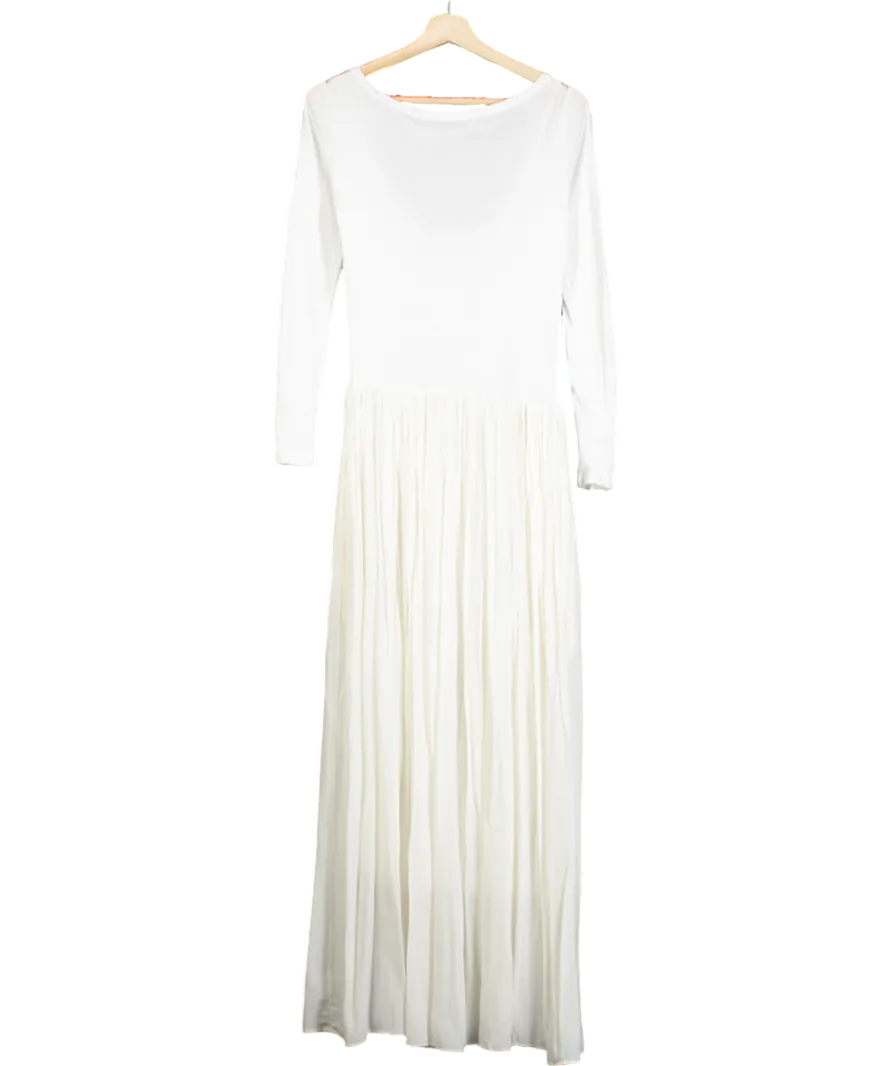 FRANKIE SHOP White Odette Gathered Skirt Maxi Dress UK S