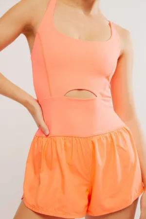 Free People: Righteous Runsie in Neon Coral